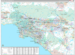 Greater Los Angeles Metro Area Wall Map Premium Style 2026